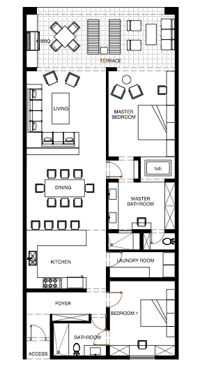 ocean view condo floorplan